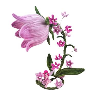 Imagem de Bothyi Abajur de mesa em formato de flor feito com limpadores de cachimbo, projetos de arte DIY, decoração para casa, luminária de mesa de flores DIY, Rosa