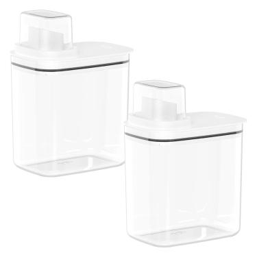 Imagem de Kit Dispensers Herméticos Tampa Medidora Flow 1,5L 2 Peças