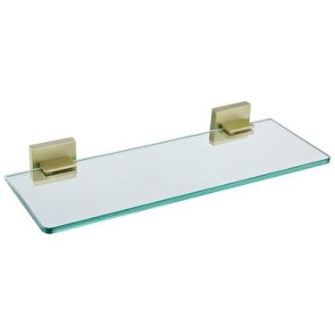 Imagem de Prateleiras de parede KOKOSIRI Prateleira de vidro flutuante em ouro e