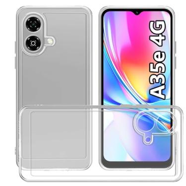 Imagem de USTIYA Capa para ZTE Blade A35e 4G TPU transparente quatro cantos capa de proteção de grau militar transparente macia