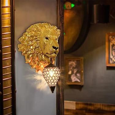Imagem de Luminária de parede Leão de Arte Contemporânea Personalizada e Criativa para Sala de Estar, Quarto, Escritório, Casa de Campo, Quarto Infantil, Corredor de Hotel, Luz LED (Estilo 14)