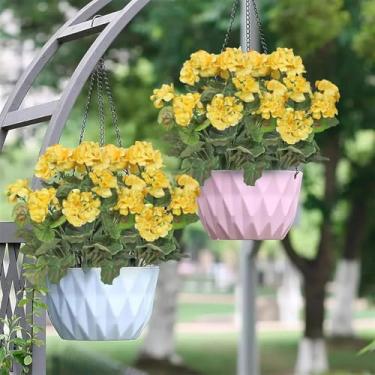 Imagem de 3 peças de flores artificiais de maçã silvestre simuladas, plantas artificiais de maçã silvestre, arbustos, cozinha de casamento em casa, decoração central de mesa de jantar (amarelo)