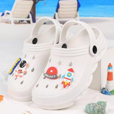 Imagem de Sapatos aquáticos clássicos para meninos e meninas com estampa de jardim, sandália Beah, Branco, 9.5-10 Little Kid