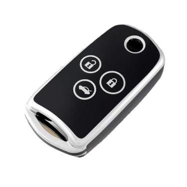Imagem de Capa de chave de carro com 3 botões para Honda Civic Accord Jazz CRV HRV CRZ para Acura TL TSX ZDX RSX RSX chaveiro protetor de chave