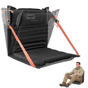 Imagem de ONTYZZ Assentos de estádio extragrandes com suporte para as costas inflável portátil dobrável confortável almofada à prova d'água com encosto para eventos esportivos, estádio e acampamento, um pacote