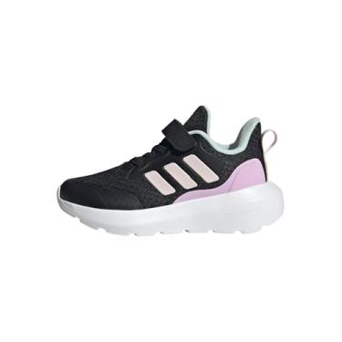 Imagem de adidas Tênis esportivo unissex infantil Fortarun 2.0, Preto/Rosa Claro/Lilás Bliss, 4.5 Big Kid