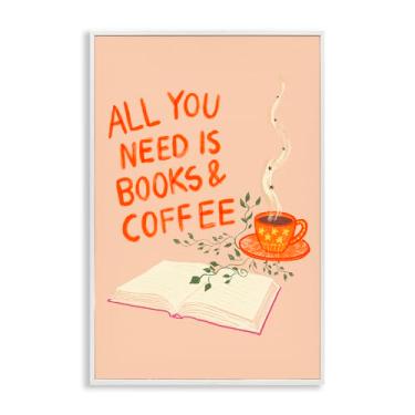 Imagem de Stupell Industries Need Books & Coffee Gray Framed Giclee Art, design por Florentina Dolci, 76 x 50 cm