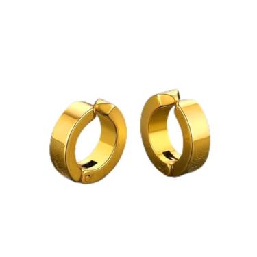 Imagem de 4 brincos de argola masculinos/1 par de brincos de orelha hipoalergênicos pequenos brincos góticos legais, One Size, Aço inoxidável, Sem pedra preciosa