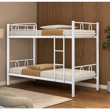 Imagem de Beliche Linea Solteiro Estilo Industrial 100% Aço Compacta Branco