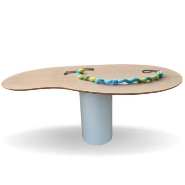 Imagem de Mesa Organica Bean Laca+freijo Claro 120x70cm