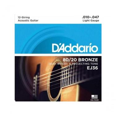 Imagem de Encordoamento Violão Aço 12 Cordas .010-.047 80/20 Bronze