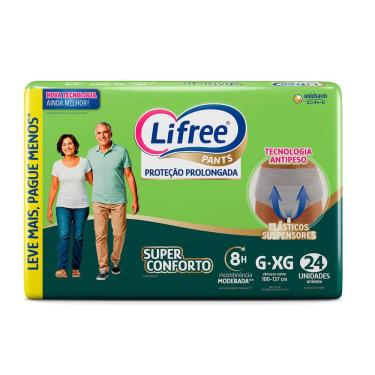 Imagem de Roupa Íntima Lifree Pants Proteção Prolongada Super Conforto Tamanho G/XG Unissex 24 Unidades