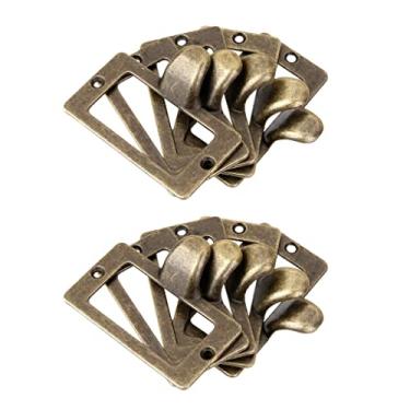 Imagem de barenx 10 peças, moldura de etiqueta de ferro, porta-cartões, puxador de copo, gaveta, caixa, gabinete G