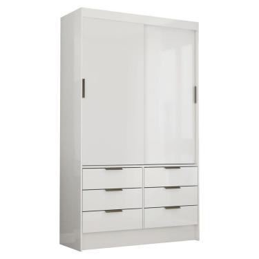 Imagem de Guarda-roupa Sevilha 2 Portas 6 Gavetas Carioca Móveis Branco