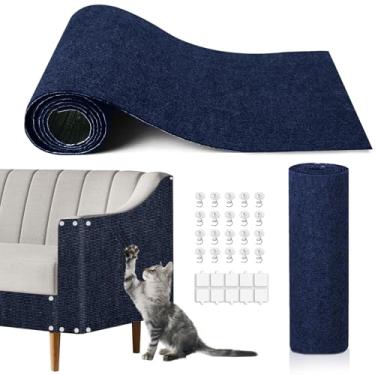 Imagem de Tapete para arranhar gatos, 301 cm x 40 cm, tapete autoadesivo para arranhões, protetor de sofá de garras de gatos, protetores de canto de móveis para gatos, proteção de móveis internos para cadeira