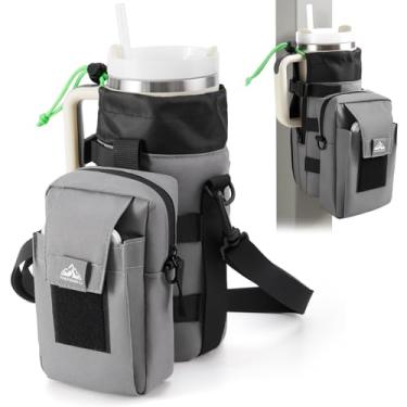 Imagem de Nefeeko Bolsa magnética para garrafa de água, suporte de garrafa para academia – Design destacável 2 em 1 | Serve para garrafas de 1,18 l | Tecido Oxford durável | Ideal para fitness/golfe/tênis