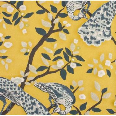 Imagem de Papel de Parede Sala Lavabo Oriental Pavão Vinílico Texturizado Import