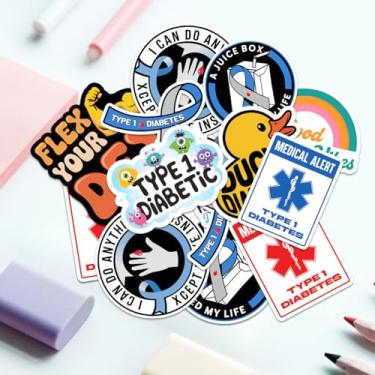 Imagem de 10 adesivos de conscientização sobre diabetes tipo 1, adesivos de vinil de humor com sensor de alerta médico e Dexcom, adesivos inspiradores de suporte de diabetes cortados à prova d'água para garrafa