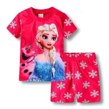 Imagem de Conjunto de Pijamas de Algodão para Meninas - Verão - Elsa e Minnie - 