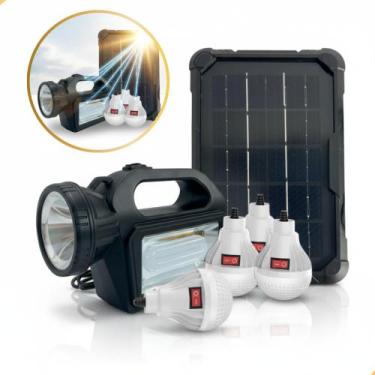 Imagem de Sistema De Energia Solar Portátil Emergência 3 Lâmpada Led Pre - Luate
