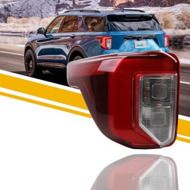 Imagem de Dasbecan Conjunto de luz traseira compatível com 2020-2024 Ford Explorer ST ST-Line Timberline lâmpada traseira LED traseira esquerda substituição do lado do motorista # LB5Z-13405-G FO2800276