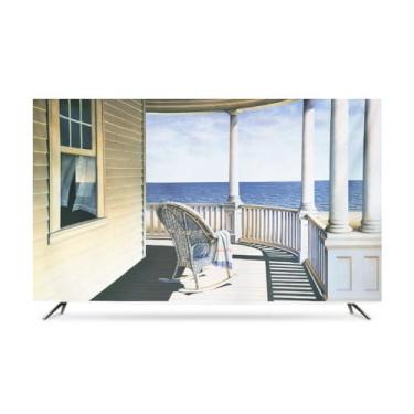 Imagem de Capa de TV Capas contra poeira moderna LED/LCD protetor de tela macia 81-203 centímetros capa de exibição interna para pendurar monitor curvo de mesa para televisões computador azul-6||42 polegadas