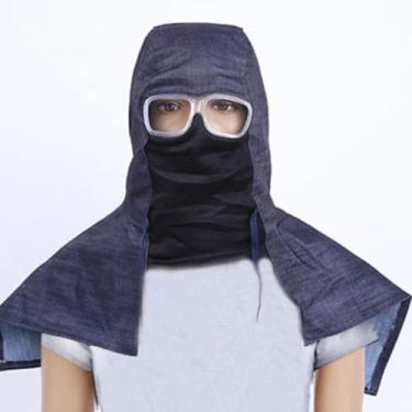 Imagem de RNXRZANK Touca de Soldagem Ao Desgaste, Lavável, com Proteção para O Pescoço. Xale de Soldagem, Gorro Leve para Soldador, para Corte E Pulverização, Style D, Tamanho real