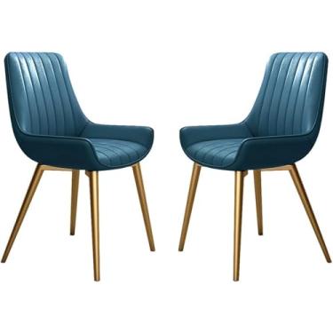 Imagem de Conjunto de 2, moderno couro quarto casamento quarto varanda sofá cadeira pernas ferro forjado penteadeira maquiagem cadeira sala de estar cadeiras cozinha jantar cadeiras