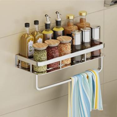 Imagem de Porta-temperos de aço inoxidável, resistente e econômico na parede, organizador de temperos para cozinha, suporte de especiarias para rangeme, com haste - 29,5 cm/11,6 pol