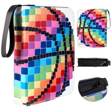 Imagem de MIRI STORAGE 4 Pocket Card Binder, Trading Card Holder Fits 400 Cards With 50 Removable Sleeves, Portable Collection Card Ablum, Game Card Case book With Zipper for Gift, Multicolor
