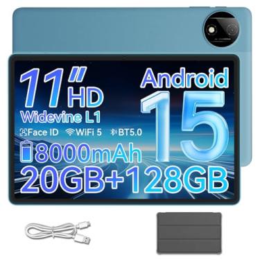 Imagem de Tablet, tablet Android 15 com tela LCD de 11 polegadas, 20 GB de RAM + 128 GB de armazenamento, expansão de 1 TB, processadores Octa-Core T7200, 8000 mAh, Widevine L1, GPS, câmera dupla, WiFi 5, BT5.0