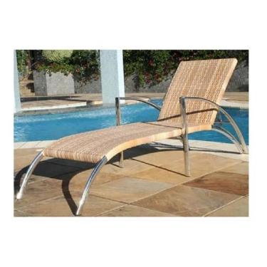 Imagem de Espreguiçadeira Acácia Piscina Em Alumínio E Fibra Sintética - Sarah M