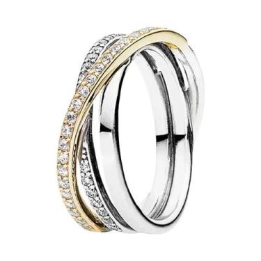 Imagem de Anel De Cristal Em Forma De Coração Com Coroa De Princesa Em Prata Est