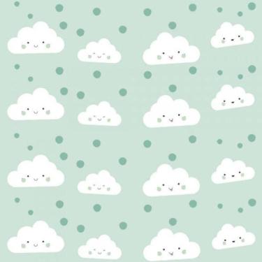 Imagem de Papel De Parede Infantil Nuvem Verde