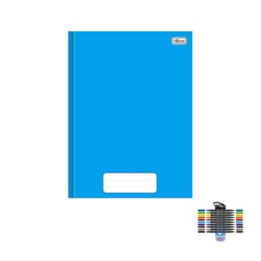 Imagem de Kit Caderno Tilibra Azul 80 Folhas + Caneta Esferográfica Spiro 24 Unidades + Marcador Artístico Cis Estojo 10 Cores