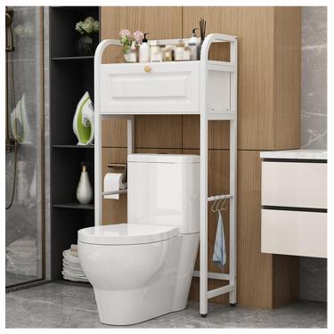 Imagem de SPXMQSS Unidade de armazenamento para máquina de lavar, unidade de armazenamento sobre vaso sanitário com portas, prateleira de armazenamento de banheiro independente para banheiro, lavanderia