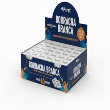 Imagem de Borrachas brancas, material escolar essencial, apagam grafite, artigos de escritorio, macias, 60 unidades, grande, eficiente.