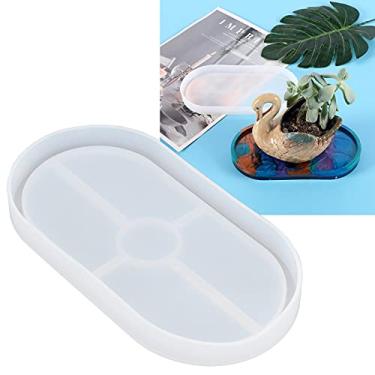 Imagem de Molde oval de silicone para porta-copos | Kit de fabricação de joias DIY para resina, argila, cera e cozimento, molde de artesanato translúcido durável para presentes e decorações