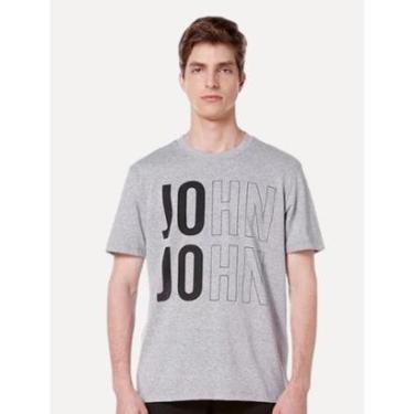 Imagem de Camiseta John John Masculina Regular Fit John Out Cinza Médio Mescla-Masculino