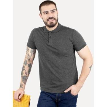 Imagem de Polo Dixen Masculina Piquet Gola Lisa Chumbo Mescla-Masculino