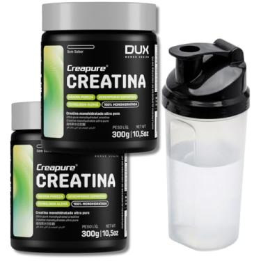 Imagem de KIT 2 Creatina 100% pura DUX 300g | Selo CREAPURE Suplementação alta pureza hipertrofia ganho de força