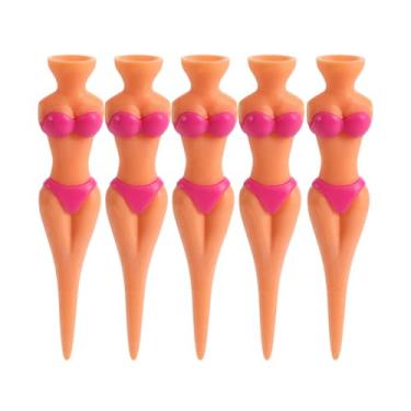 Imagem de Golf Tees Suporte de bola de treinamento de golfe feminino modelo biquíni sexy atraente acessórios de golfe (rosa)