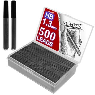 Imagem de mivont 500 refis de grafite HB de 1,3 mm, grafite mecânico, resistente à quebra para escrita e desenho suaves, compatível com lápis mecânicos de 1,3 mm