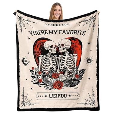 Imagem de Presentes para ele, presente romântico para marido, esposa, presente de aniversário de Halloween para casal, presente para namorado, namorada, cobertores engraçados I Love You 152 cm x 127 cm