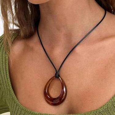 Imagem de Colar feminino turquesa com pingente de contas ajustável, joia boho, acessório feito à mão, festival, presentes de amizade, presentes de Natal para mulheres, dia dos namorados