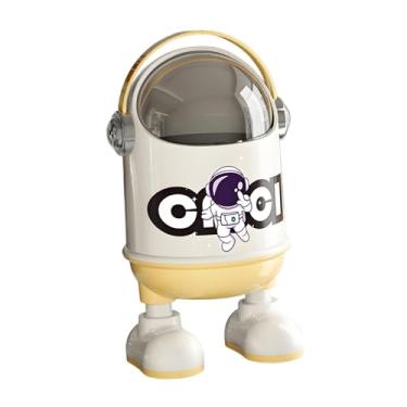 Imagem de Ioensy Lixeira de mesa com design de, recipiente para lixo, cesto de papel para lavanderia, quarto de hóspedes, banheiro, escola ou escritório, Amarelo