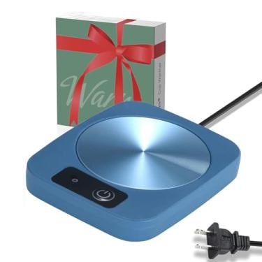 Imagem de Aquecedor de caneca de café com xícara, aquecedor de café 55 ℃ temperatura constante termostato porta-copos aquecedor de copo inteligente para aquecer café, bebidas, leite, chá e chocolate quente