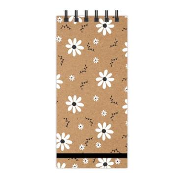 Imagem de Bloco de Anotações Kraft com Flores 10x21cm 70 folhas com pauta cod. 4391