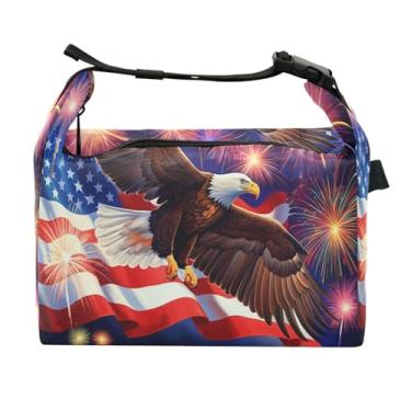 Imagem de STAYTOP Lancheira Independence Day Eagles com fivela de alça, lancheira isolada para meninos e meninas, lancheira térmica para trabalho escolar