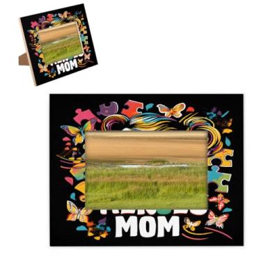 Imagem de hongjinglin Porta-retrato de 20,3 x 25,4 cm, moldura de madeira para meninas com autismo, moldura para pendurar na parede e na mesa, para decoração de casa e amigos da família, ideias de presente de